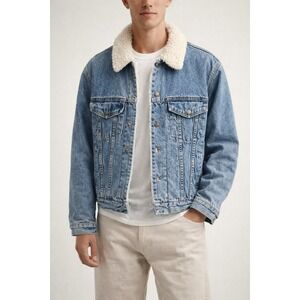 Vintage High Sierra Denim Jean Jacket Sherpa Lined M 80s Trucker Blue Y2K